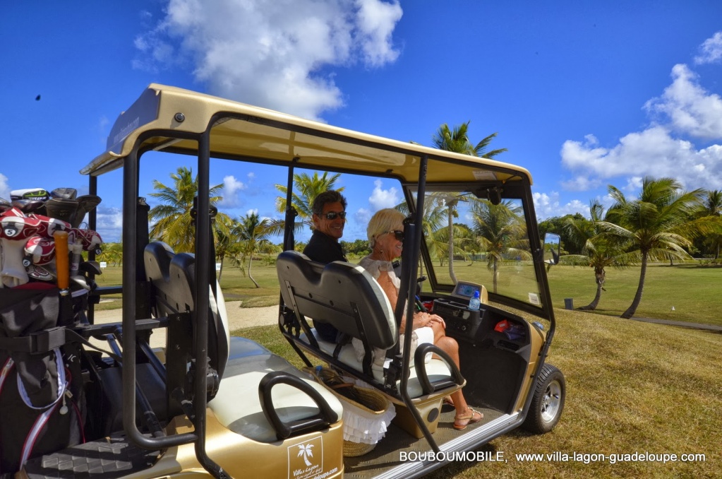Nicolle et Didier   Golf de 18  trous de Saint François Guadeloupe avec la golfette BoubouMobile