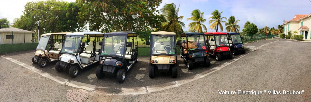 les 7 voiturettes des villas le luxe en Guadeloupe