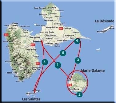 parcours en Guadeloupe de l'Hippocup 2010