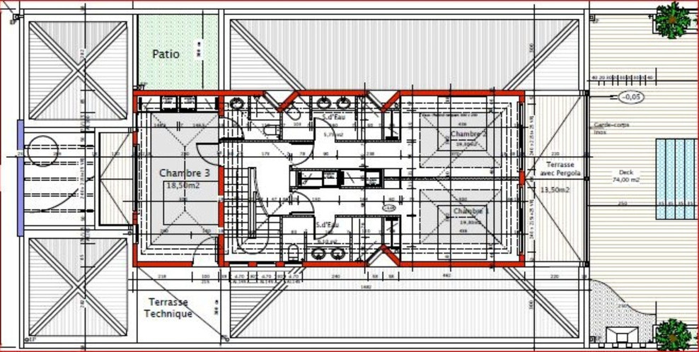 Plan de l'étage de la Villa de Luxe Paradise de Guadeloupe