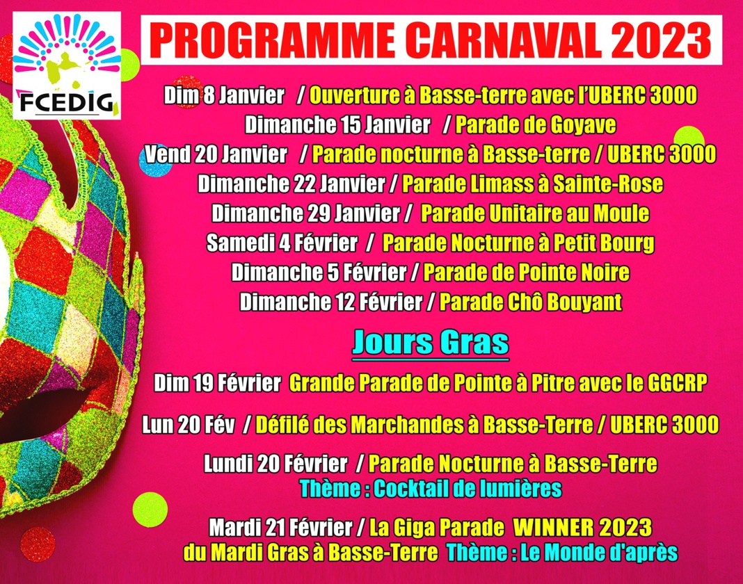 Programme du Carnaval 2020