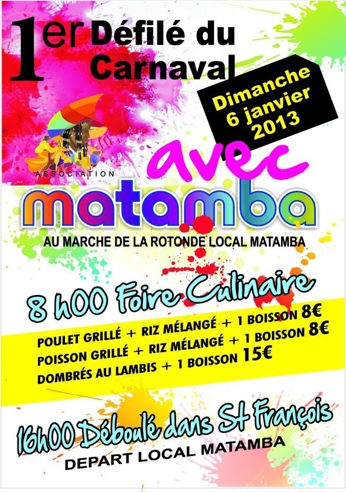 Matamba à Saint François Guadeloupe Carnaval le 06 janvier 2013