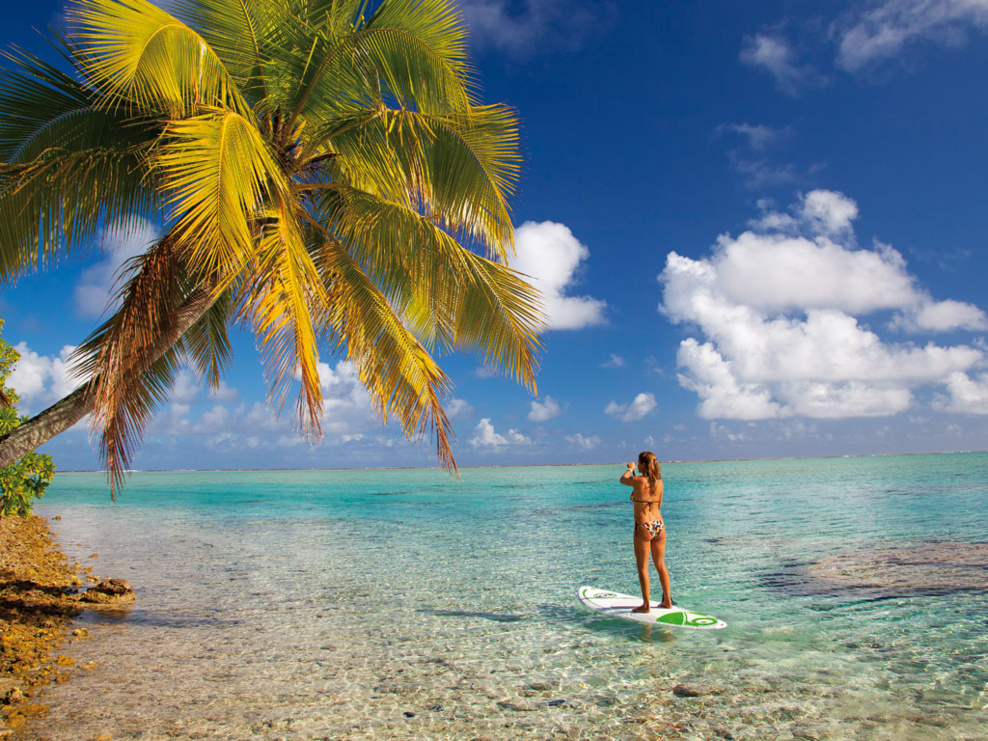 Supp Paddle dans le lagon devant les villas de Saint François Guadeloupe