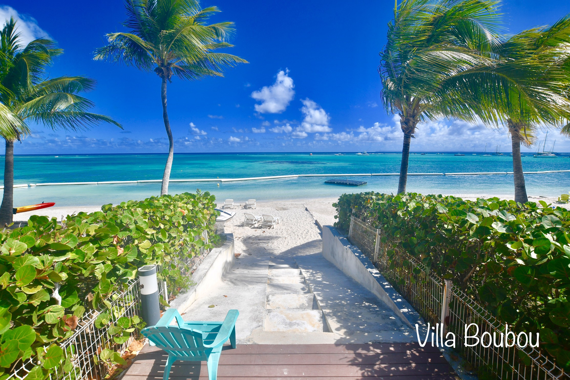 La plage devant la Villa Boubou