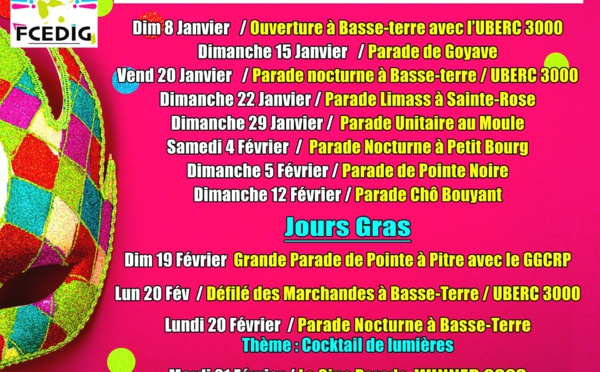 Programme du Carnaval 2020