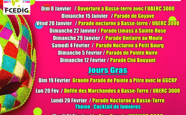 Programme du Carnaval 2020