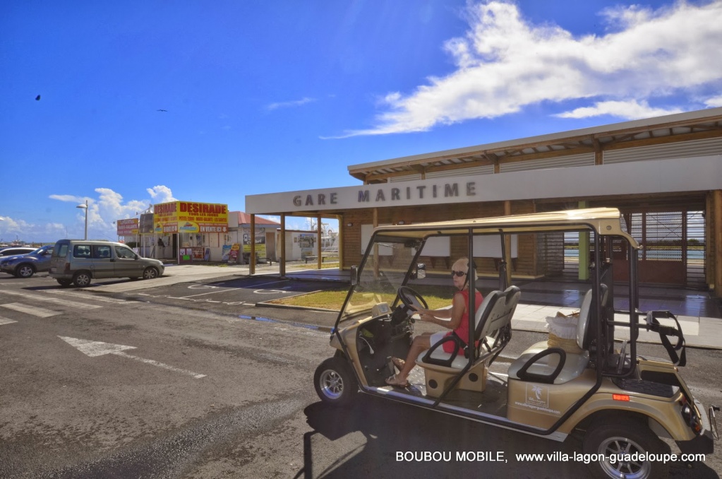 Gare maritime Saint François,en voiture électrique
